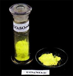 Uranium: the uranium salt nitric acid